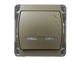 GAZELA Wyłącznik schodowy podświetlany satyna ŁP-3JS/m/16/16 OSPEL