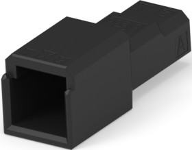 Plug housing, 2 pole, pitch 2.5 mm, straight, black, 1-1903129-2