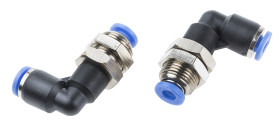 Złączka pneumatyczna Wciskane 4 mm Wciskane 4 mm RS PRO Adapter grodziowy do rur