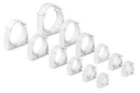 Uchwyt zamykany do rur elektroinstalacyjnych, sztywnych UZE 50 zamykany biały /opakowanie 25szt/
