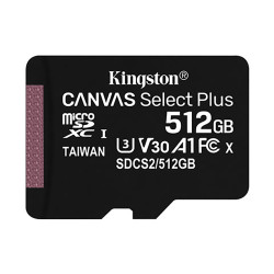 Karta Micro SD MicroSD, 512 GB Nie, Kingston Canvas Select Plus -25 → +85°C