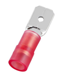 Konektor płaski Męski 0.8 x 6.35mm 0,5 → 1,5 mm², 22 → 16 AWG długość 22mm Izolacja: Izolowane Cyna