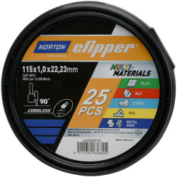 Norton Clipper 66252849154 Clipper Multi-Material Cutting Discs 115x22.23mm Pk25