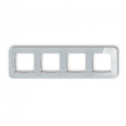 ICON Ramka uniwersalna poczwórna zaokrąglona - efekt szkła (ramka: szara spód: biały) 15-0-IRSZ-4