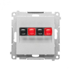 Simon 55 Gniazdo głośnikowe 2-krotne (moduł). Przekrój przewodów dla wejścia i wyjścia 2,5 mm2 Aluminium mat TGL2.01/143