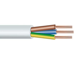 Kabel prądowy OMY 3x1,5mm okrągły linka 1m H03VV-F-3x1,5 biały