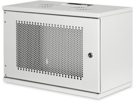 Wall enclosure, 7 U, perforated front door, (H x W x D) 370 x 540 x 400 mm, IP20, sheet steel, gray, DN-19-07U-S-PD