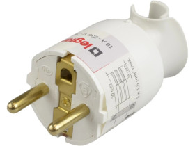 Wtyczka na kabel, obrotowa 16A biała