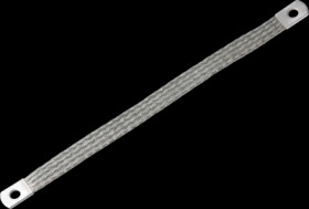 Grounding strap, copper, 16 mm², (L x W) 250 x 16.2 mm, hole Ø M8, 87841084