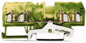 4-wire protective earth terminal, spring-clamp connection, 0.08-2.5 mm², 1 pole, 24 A, 6 kV, yellow/green, 280-837