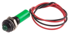 Wskaźnik do montażu panelowego 12V dc Zielony Drut przewodu RS PRO IP67