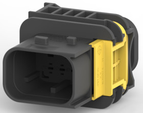 Plug, unequipped, 7 pole, straight, 2 rows, black, 1-1703648-1