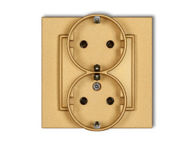 MINI Gniazdo podwójne z uziemieniem schuko (bez przesłon torów prądowych) złoty 29MGP-2s KARLIK
