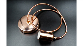 Lampa Wisząca, Metalowa-Kolor Miedziany, Podsufitka Metalowa-Miedziowana,...