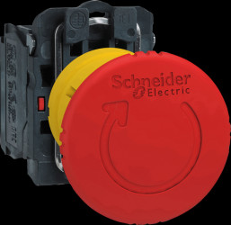 XB5AS8445 pushbutton, emergency stop, 1 NO / 1 NC for Ø 22 mm