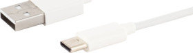 USB 2.0 charging cable, USB plug type A to USB plug type C, 2 m, white, BYB-5-13M5263