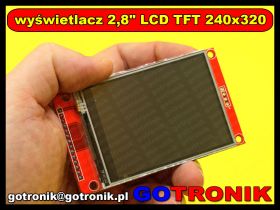 Wyświetlacz LCD TFT 2,8cala 240x320 sterownik ILI9341 dotykowy