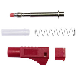 Mueller BU-3261410-2 Stackable Red 4mm Banana Plug Nylon Sheath Brass