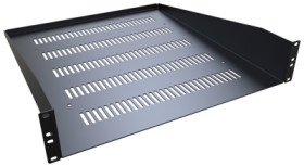 Shelf, steel, (W x H x D) 490 x 89 x 508 mm, 2 U, black, RASV190320BK1