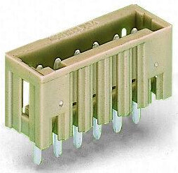 Pin header, 2 pole, pitch 3.5 mm, straight, light gray, 734-132