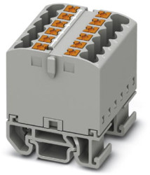 Distribution block, push-in connection, 0.14-4.0 mm², 12 pole, 24 A, 8 kV, gray, 3274122