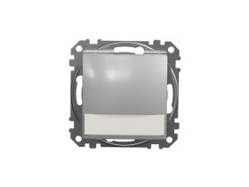 SEDNA DESIGN & ELEMENTS Wyłącznik zwierny przycisk z etykietą i podświetleniem 12VAC srebrne aluminium SDD113143L SCHNEIDER ELEC