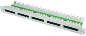 Patch panel, 25 x RJ45, horizontal, 1 row, (W x H x D) 480 x 44 x 123 mm, light gray, 100007031