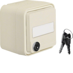 Berker W.1 Gniazdo pojedyncze SCHUKO na klucz z p. opisowym rózne zamki kompletne IP55 biały 47693502