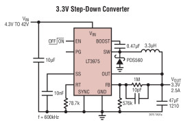 42V, 2.5A, 2MHz Step-Down Switching Regulator with 2.7µA Quiescent Current