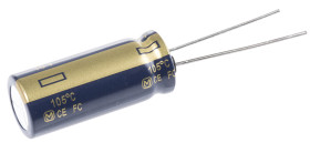 Kondensator 3300μF 10V dc Radialny, Otwór przelotowy Panasonic roztaw: 5mm 12.5 (Dia.) x 30mm