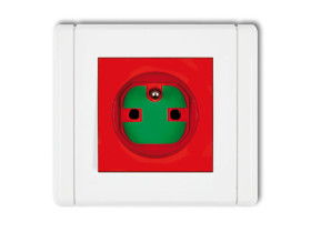 FLEXI Gniazdo pojedyncze z uziemieniem DATA z kluczem czerwony FGZK KARLIK