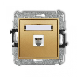 MINI Gniazdo telefoniczne pojedyncze 1xRJ11 4-stykowy beznarzędziowe złote 29MGT-1