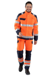 BLOUSON ATEX+ HV ORANGE/MARINE