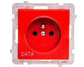 SONATA Gniazdo pojedyncze z/u DATA czerwone GP-1RZD/m/00