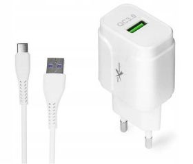 LAD.SIEC.QC3,0 BIALA+KAB.USB C