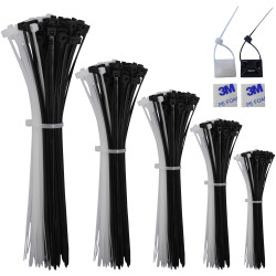 Quadrios 23CA243 Cable Tie Kit Black/White UV-Proof 520 Pieces
