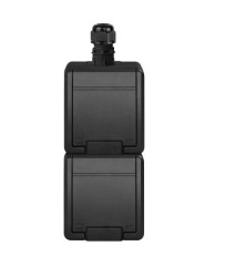 AQUANT 2K gniazdo natynkowe podwójne z uziemieniem 2x2P+Z pion IP65 antracytowy 5052-67