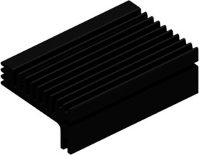 Extruded heatsink, (L x W x H) 84 x 55 x 28 mm, 6.2 to 2.8 K/W, black anodized, 10022759