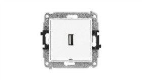 Icon Mechanizm Gniazda Pojedynczego Usb A-A 2.0, Bez Pola Opisowego Biały Mat...