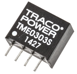 Przetwornica DC-DC, 1W, Uwe 2,7 → 3,3 V DC, Uwy 3.3V dc, Iwy 260mA, TRACOPOWER