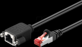 65637 Cat.6 extension cable, S/FTP (PiMF), black, 1 m