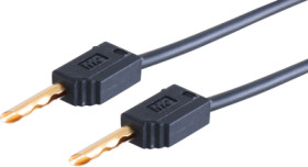 Measuring lead with (2 mm hollow plug, straight) to (2 mm hollow plug, straight), 600 mm, black, PVC, 0.5 mm², 28.0033-06021