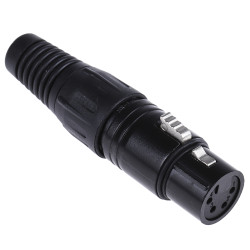 Złącze XLR 4 -pinowe Montaż na kablu Żeński Czarny