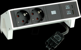 902.932 DESK2 2x protective contact USB A&amp;C, USB Charger 22W 0.2m GST18