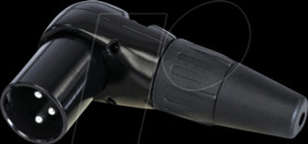RC3MR-BAG XLR cable connector3-pole angled, black
