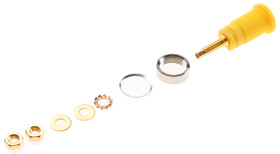 Gniazdo bananowe Żeński Połączenie lutowane typ Gniazdo bananowe Żółty 32A Hirschmann Test & Measurement rozmiar 4 mm