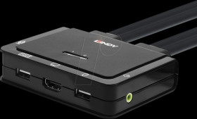 LINDY 42347 2 port KVM Switch, HDMI, USB, Audio