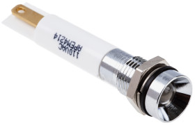 Lampka kontrolna do montażu panelowego 220V ac, biała 8mm LED Chrom RS PRO