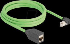 80887 Cat.6a extension cable, bottom-angled, SF/UTP, 2 m, green