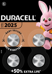 119345 Lithium button cell, CR2025, 3 V, 20.0 x 2.5 mm, pack of 4